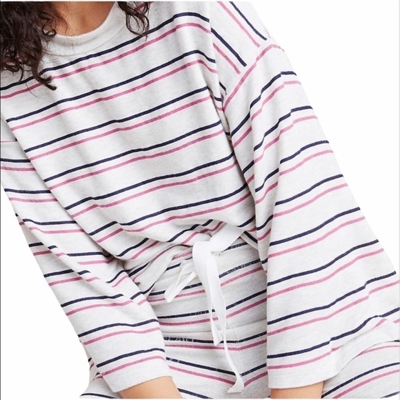 Anthropologie SUNDRY NEW Striped Wide Sleeve Hacci Soft Oversized Top - Picture 3 of 14